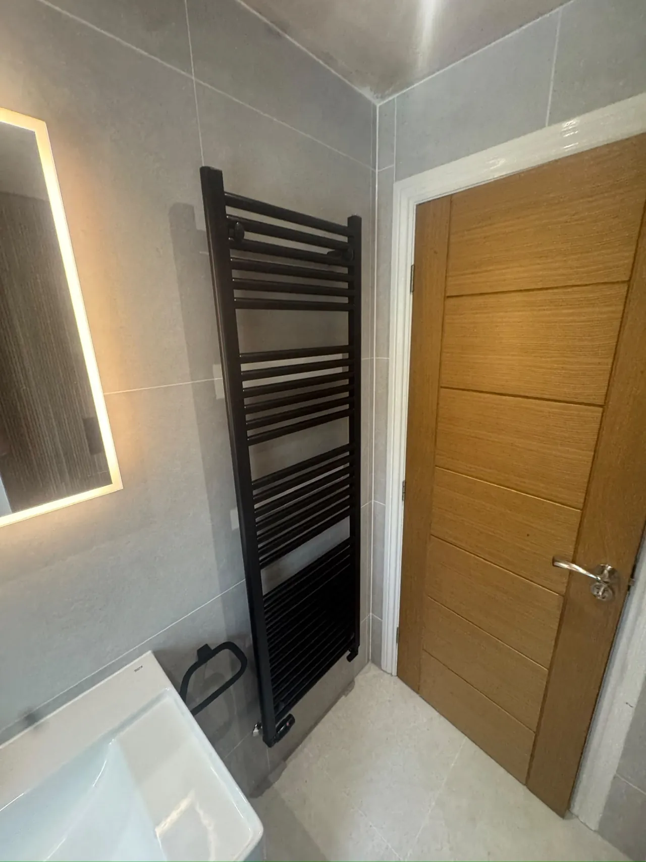 Designer towel radiator installed by DPB Plumbing & Bathrooms, Wigan - completed project 2
