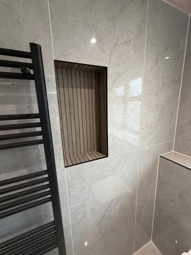 Bathroom wall and floor tiling completed by DPB Plumbing & Bathrooms, Wigan - completed project 10