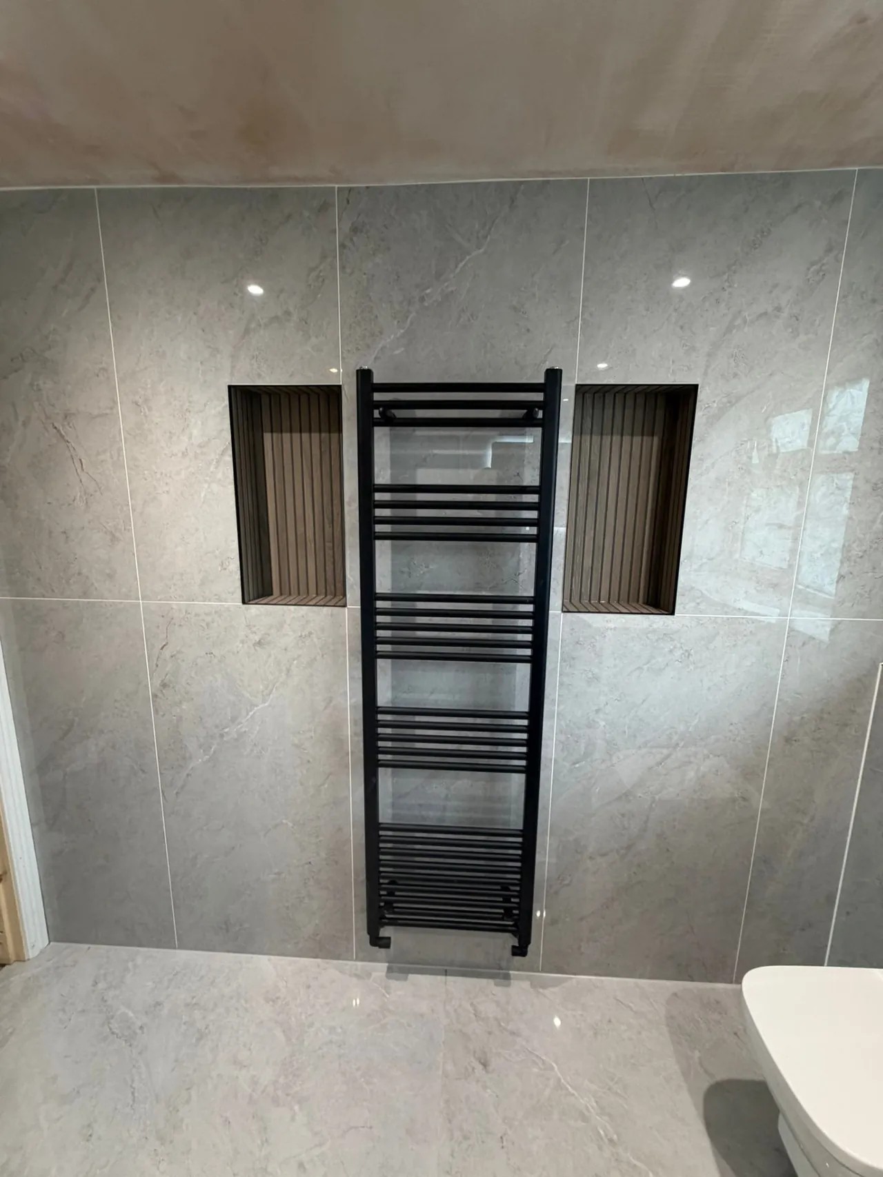 Designer towel radiator installed by DPB Plumbing & Bathrooms, Wigan - completed project 4