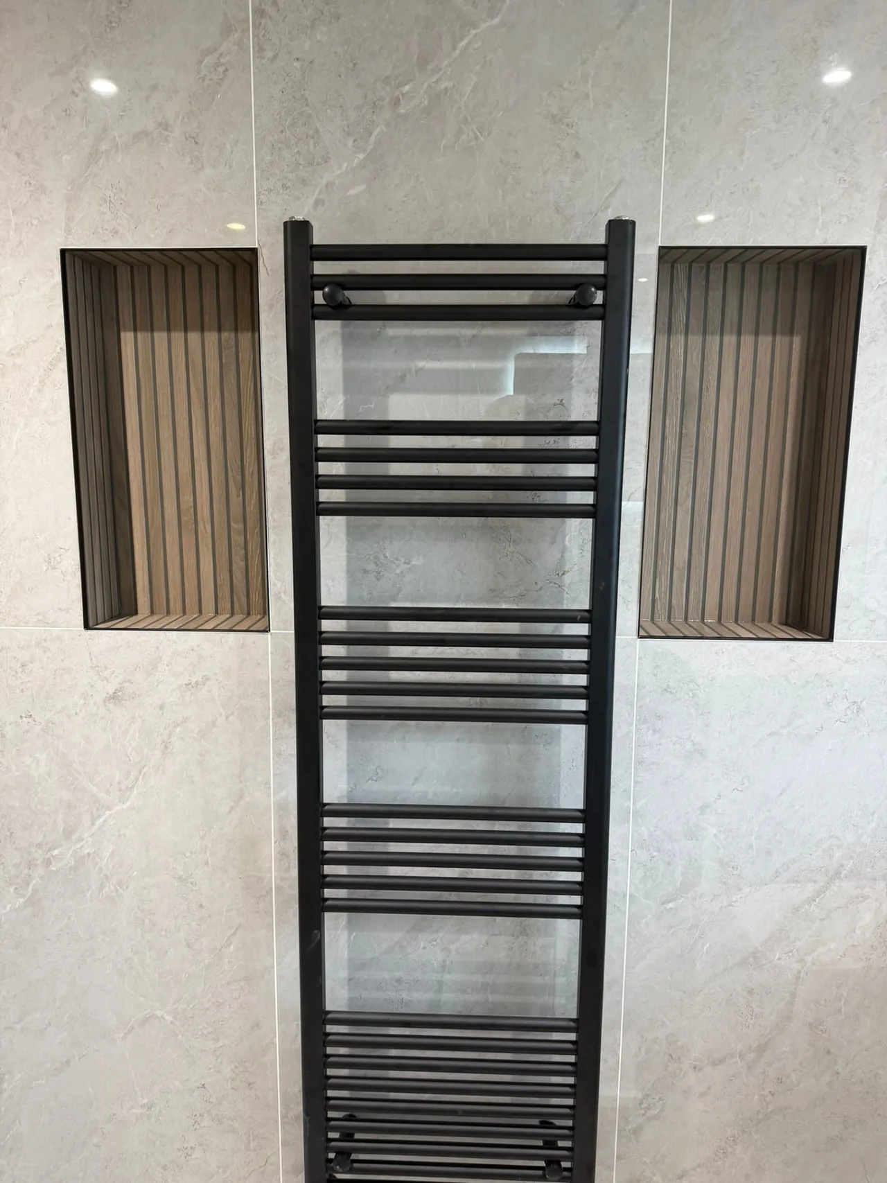 Designer towel radiator installed by DPB Plumbing & Bathrooms, Wigan - completed project 7