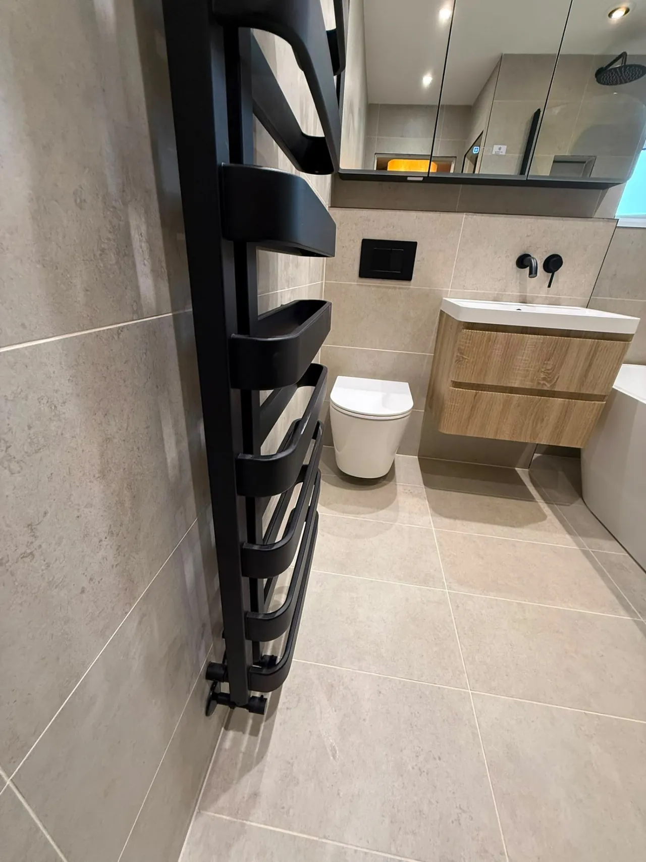 Designer towel radiator installed by DPB Plumbing & Bathrooms, Wigan - completed project 3