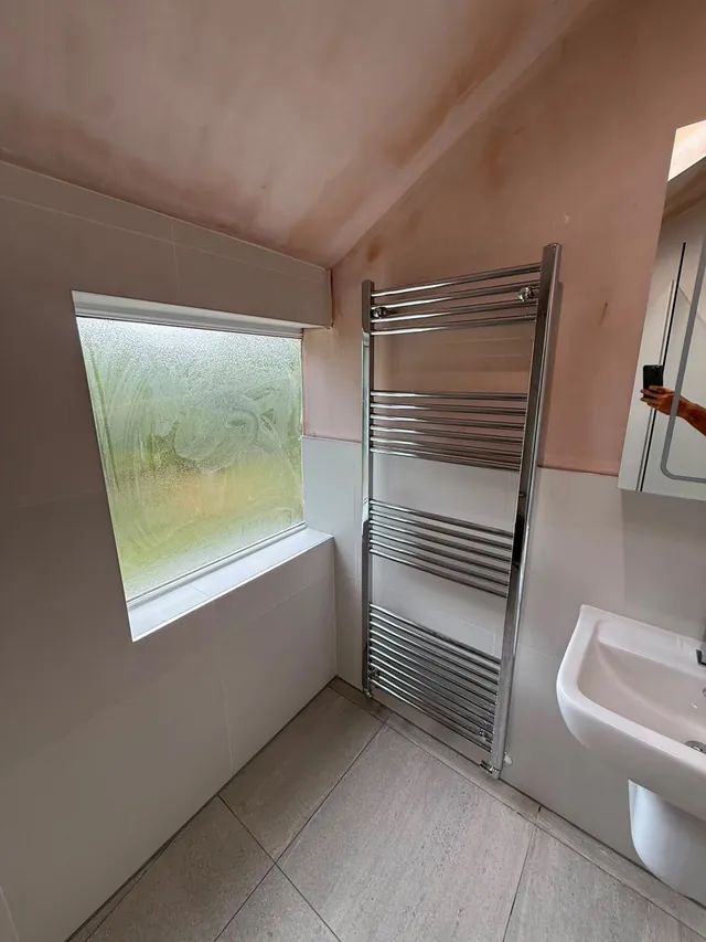Designer towel radiator installed by DPB Plumbing & Bathrooms, Wigan - completed project 5